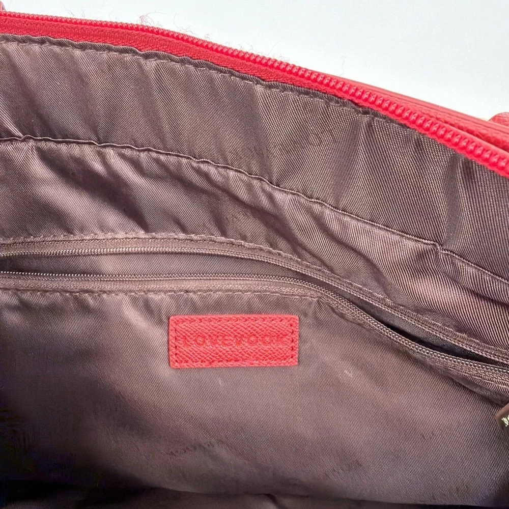 Lovevook Red‎ PU Leather Womens Laptop Bag Lightweight Water Resistant